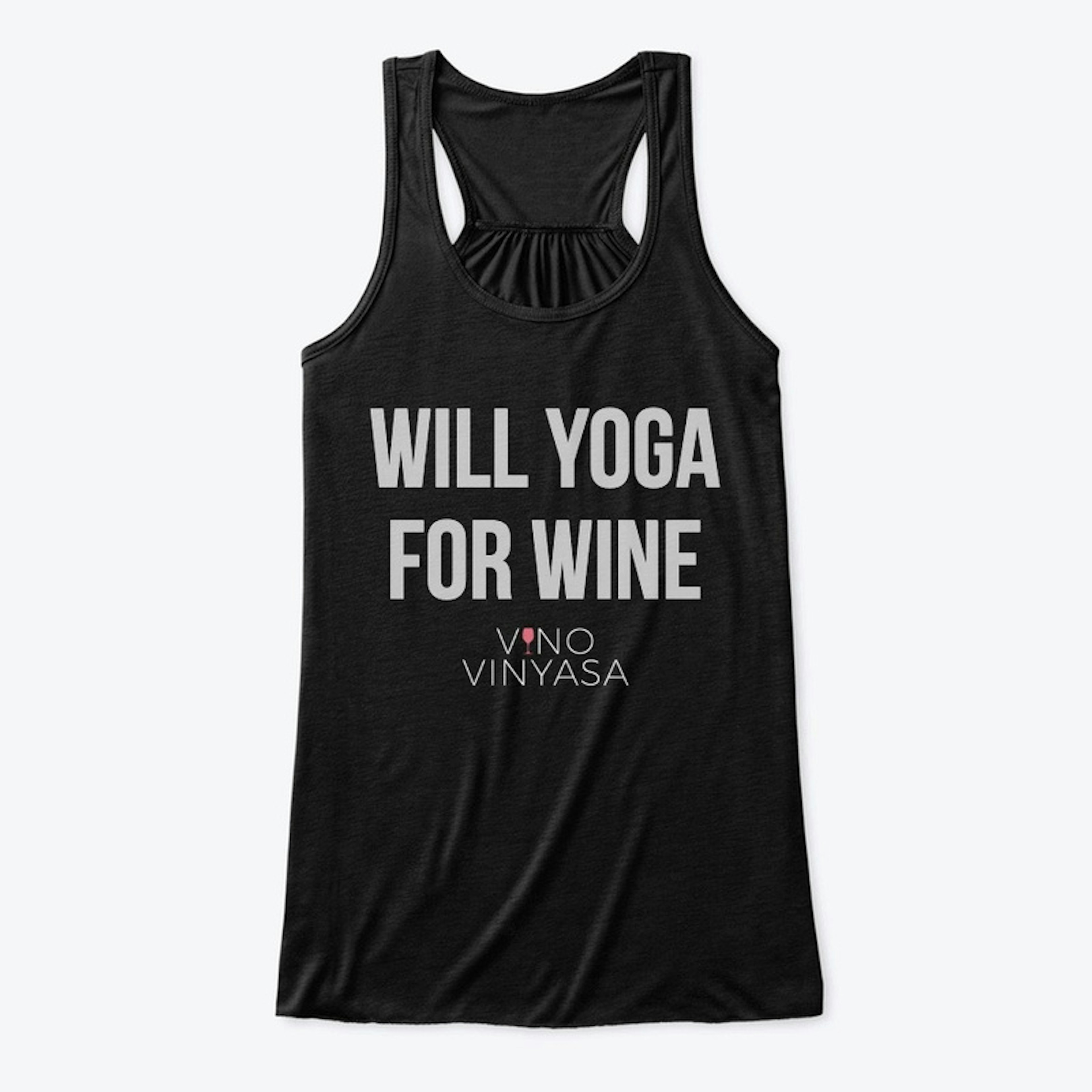 Will Yoga for Wine - Black